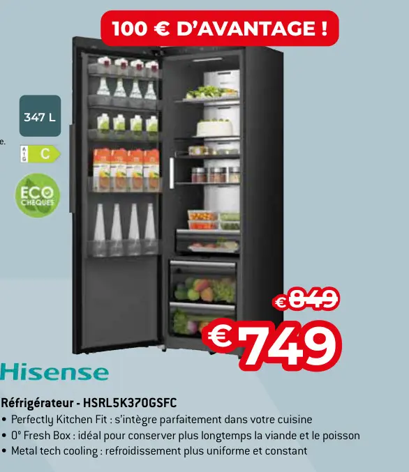 Offre: Réfrigérateur - HSRL5K370GSFC