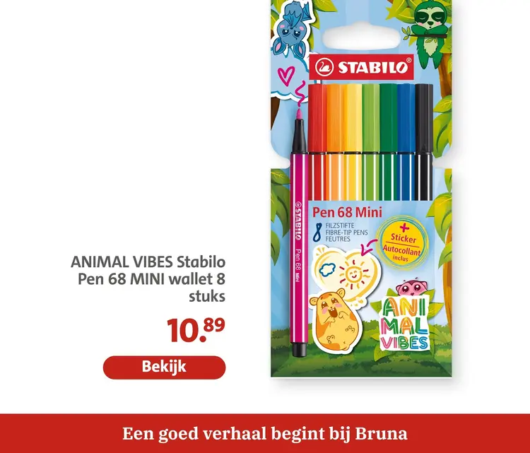 Aanbieding: ANIMAL VIBES Stabilo Pen 68 MINI wallet
