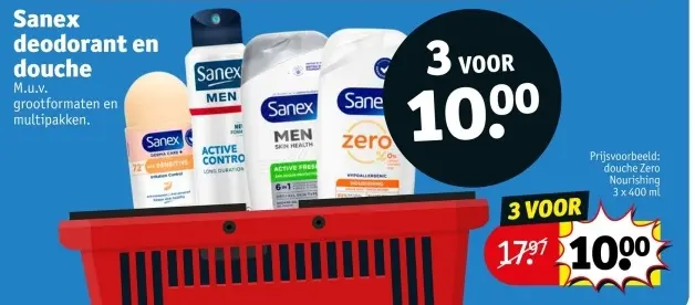 Aanbieding: Sanex deodorant en douche