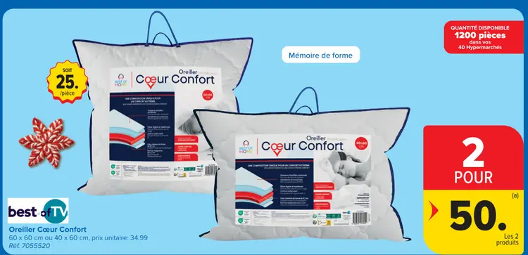 Offre: Oreiller Cœur Confort