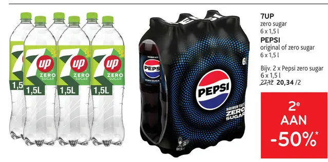 Promotie: 7UP zero sugar, PEPSI original or zero sugar