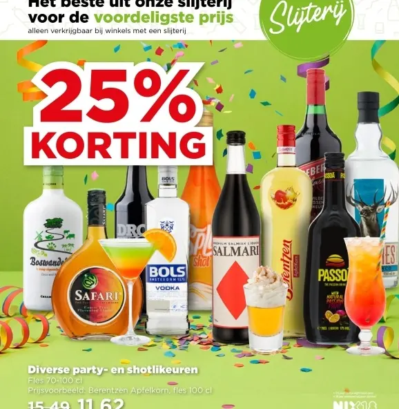 Aanbieding: Diverse party- en shotlikeuren
