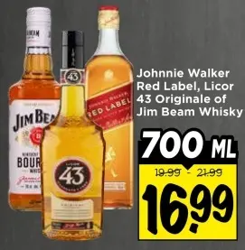 Aanbieding: Johnnie Walker Red Label, Licor 43 Originale of Jim Beam Whisky