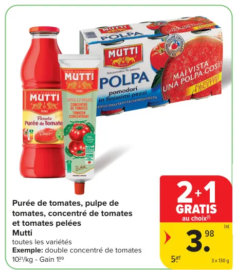 Offre: Purée de tomates, pulpe de tomates, concentré de tomates et tomates pelées