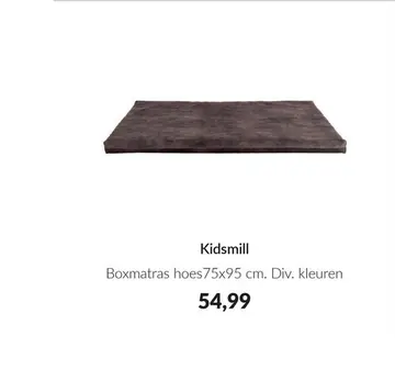 Aanbieding: Kidsmill Velours Boxmatras Hoes 75 x 95 cm