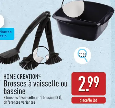 Offre: Brosses à vaisselle ou bassine