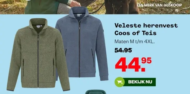 Aanbieding: Veleste herenvest Coos of Teis
