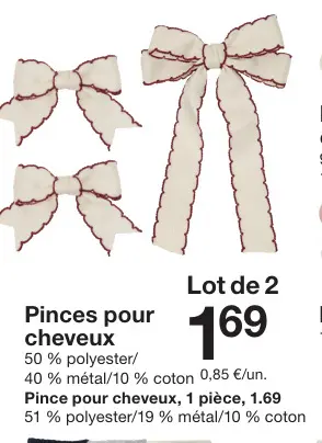 Offre: Pinces pour cheveux
