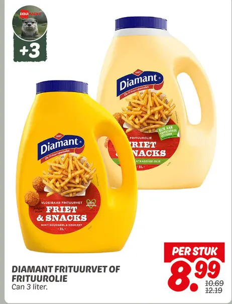 Diamant frituurvet of frituurrolie