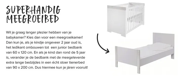 Promotie: Meegegroeibed