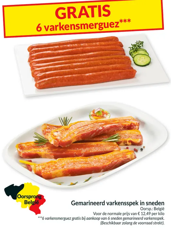 Promotie: Gemarineerd varkensspek in sneden