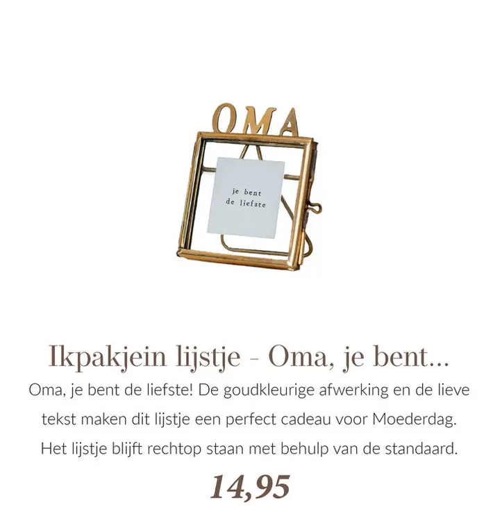 Aanbieding: Ikpakjein lijstje - Oma, je bent...