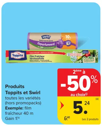 Offre: Produits Toppits et Swirl