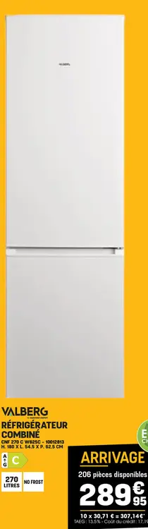 Offre: Réfrigérateur combiné