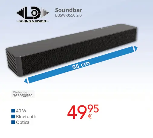 Aanbieding: Soundbar BBSW-0550 2.0