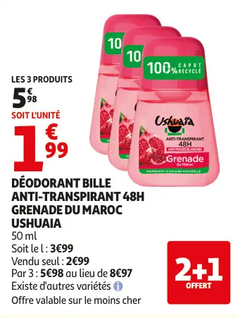 Promotie: Déodorant bille anti-transpirant 48h grenade 