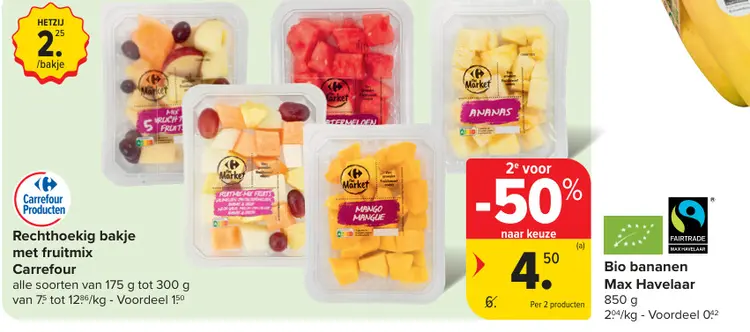 Promotie: Rechthoekig bakje met fruitmix