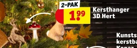 Aanbieding: Kersthanger 3D Hert