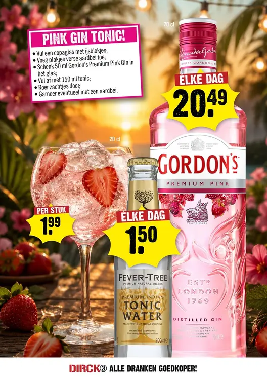 Aanbieding: Gordon's Premium Pink Gin 70 cl