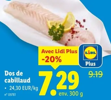Offre: Dos de cabillaud