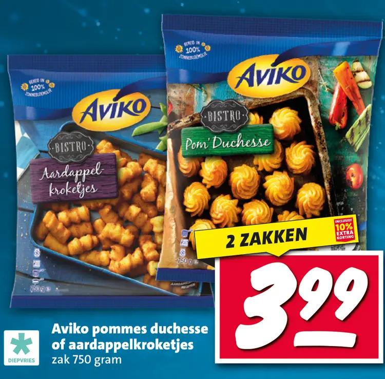 Aanbieding: pommes duchesse of aardappelkroketjes