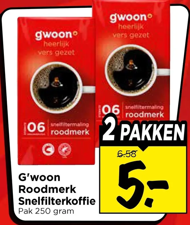 Aanbieding: Roodmerk Snelfilterkoffie