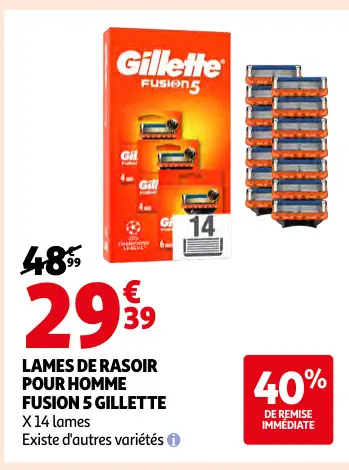Promotie: Lames de rasoir pour homme fusion 5 Gillette
