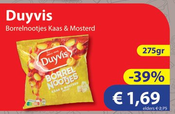 Aanbieding: Duyvis Borrelnootjes Kaas & Mosterd