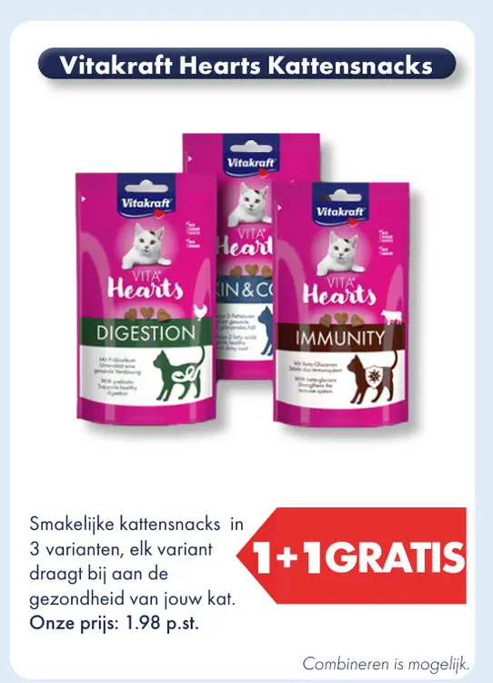 Aanbieding: Vitakraft Hearts Kattensnacks