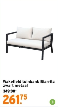 Aanbieding: Wakefield tuinbank Biarritz zwart metaal