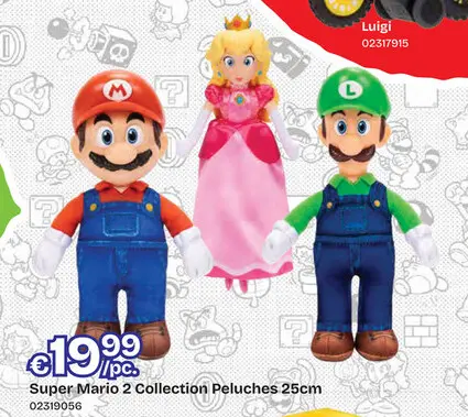 Offre: Super Mario 2 Collection Peluches 25cm