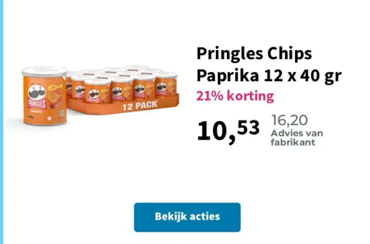 Promotie: Pringles Chips Paprika