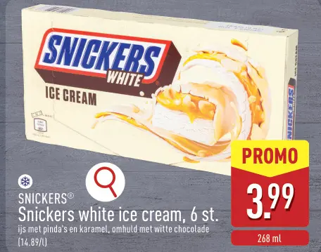 Promotie: Snickers white ice cream