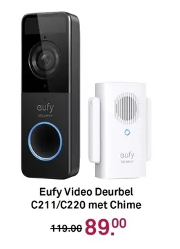 Aanbieding: Eufy Video Deurbel C211/C220 met Chime
