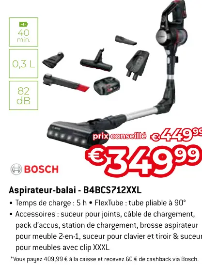 Offre: Aspirateur-balai - B4BCS712XXL