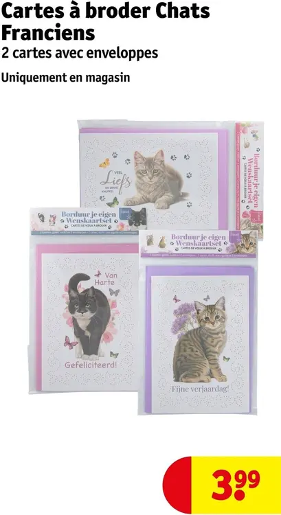 Offre: Cartes à broder Chats Franciens