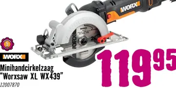 Aanbieding: WORX Mini handcirkelzaag Worxsaw XL WX439