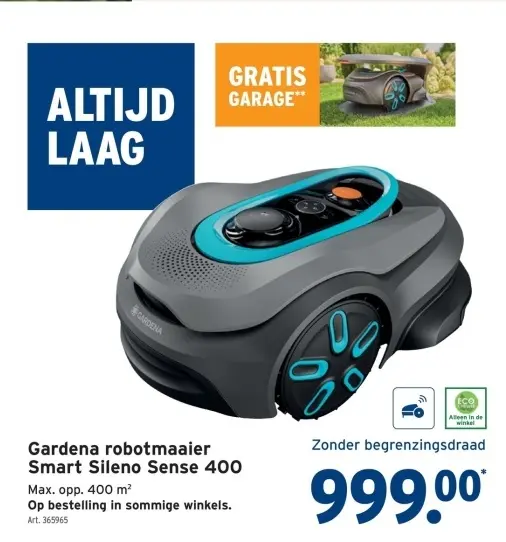 Promotie: Gardena robotmaaier Smart Sileno Sense 400
