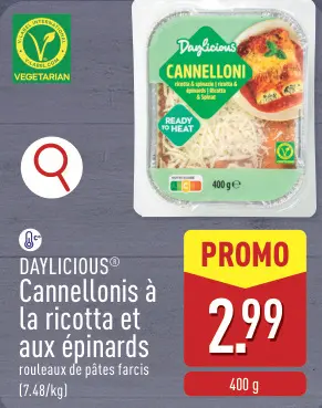 Offre: Cannellonis à la ricotta et aux épinards