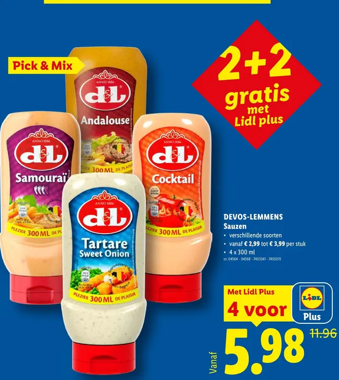 Promotie: DEVOS-LEMMENS Sauzen