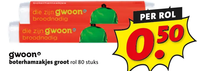 Aanbieding: boterhamzakjes groot