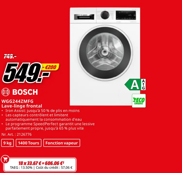 Offre: Lave-linge frontal