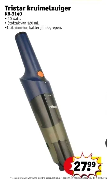 Aanbieding: Tristar kruimelzuiger KR-3140