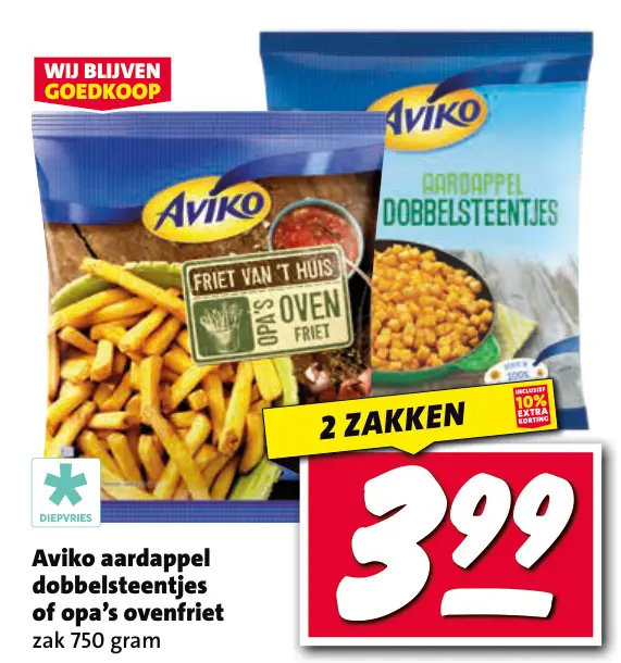 Aanbieding: Aviko aardappel dobbelsteentjes of opa's ovenfriet