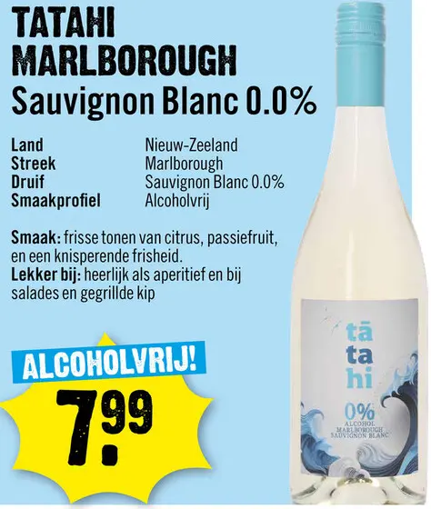 Aanbieding: Tatahi Marlborough Sauvignon Blanc 0.0% 75 cl