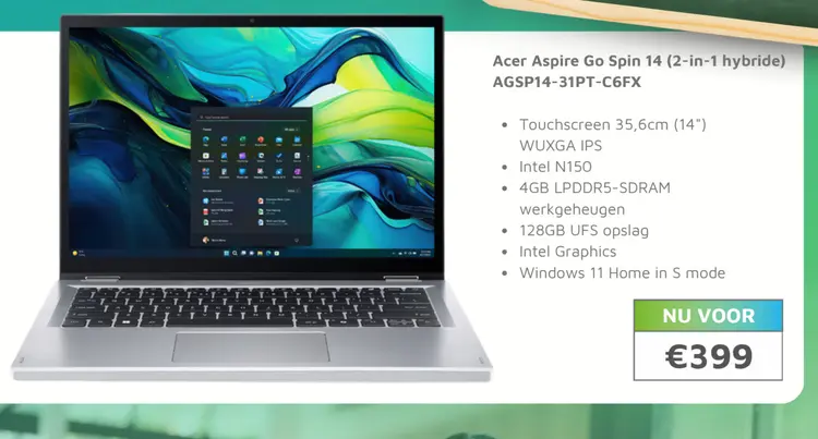 Aanbieding: Acer Aspire Go Spin 14 (2-in-1 hybride)