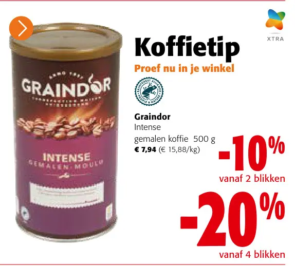 Promotie: gemalen koffie