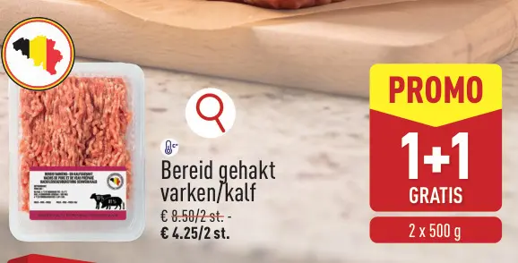 Promotie: Bereid gehakt varken/kalf