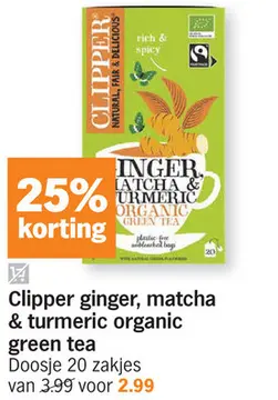 Aanbieding: Clipper ginger, matcha & turmeric organic green tea