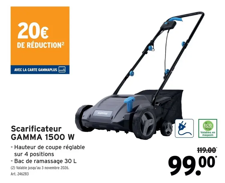 Offre: Scarificateur GAMMA 1500 W